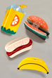 JUMBO LEMONADE BANANA HAMBURGER HAIR CLAW CLIPS | 40H843