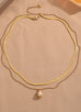 TITANIUM  STEEL NON-TARNISH PEARL GOLD NECKLACE | 40NK341