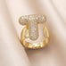 INITIAL MONOGRAM PAVE RHINESTONE BUBBLE RING | 40R101