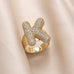 INITIAL MONOGRAM PAVE RHINESTONE BUBBLE RING | 40R101