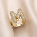 INITIAL MONOGRAM PAVE RHINESTONE BUBBLE RING | 40R101