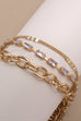 BAGUETTE STONE MULTI LAYER TOGGLE BRACELET | 80B233