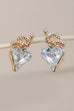 KNOT RHINESTONE HEART STUD EARRINGS | 80E5406