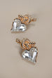 KNOT RHINESTONE HEART STUD EARRINGS | 80E5406