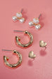 TRIO PEARL HEART HUGGIE HOOP EARRINGS SET OF 3 | 80E5426