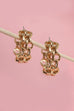 DOUBLE CHAIN LINK HOOP EARRINGS | 31E40008