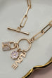 CLUSTER CHARM LOCK FLOWER LOVE TOGGLE NECKLACE | 31N24128