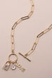 CLUSTER CHARM LOCK FLOWER LOVE TOGGLE NECKLACE | 31N24128