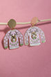 CHRISTMAS THEME SWEATSHIRT DROP EARRINGS | 31E40097