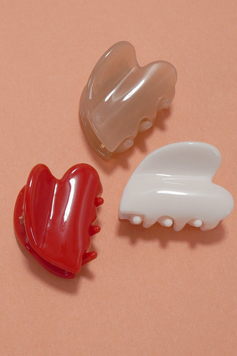 CELLULOSE VALENTINE HEART HAIR CLAW CLIPS | 40H852