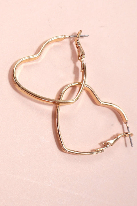 RADIANT GOLD HEART HOOP EARRINGS | 80E5508