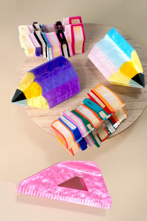 BOOK STACK SCHOOL HAIR CLAW CLIPS | 40H857