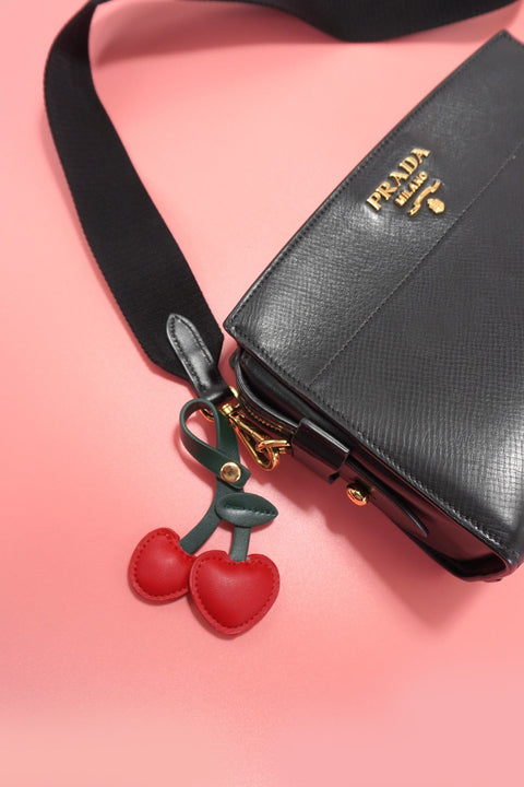 TRENDING VEGAN LEATHER CHERRY BAG CHARM KEYCHAINS | 40KC111