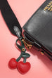 TRENDING VEGAN LEATHER CHERRY BAG CHARM KEYCHAINS | 40KC111