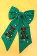 CHRISTMAS TREE SEED BEAD HAIR BOW CLIPS | 91HC4551