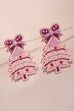 CHRISTMAS BELL BOW SEED BEAD EARRING | 91E3644