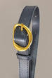 CONTOUR OVAL SHAPED FAUX LEATHER BUCKLE BELT | 40BT643