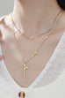 18K STAINLESS STEEL TARNISH FREE CROSS NECKLACE | 40NK361