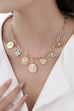 CHARM NECKLACE-SUN EVIL EYE HEART HAMMERED DISC | 40NK365