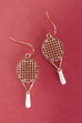 TENNIS RACKET RHINESTONE DROP EARRINGS | 31E40395