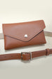 FAUX LEATHER SLIM ENVELOPE POUCH WAIST BELT BAG | 40BT646