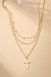 18K STAINLESS STEEL TARNISH FREE CROSS NECKLACE | 40NK370