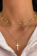 18K STAINLESS STEEL TARNISH FREE CROSS NECKLACE | 40NK370