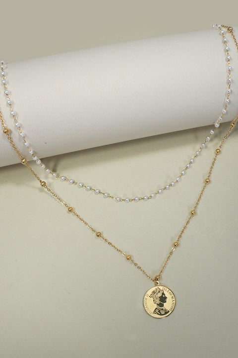 18K STAINLESS STEEL TARNISH FREE LAYERED NECKLACE | 40NK369