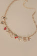 MULTI CHARM BOW CHERRY HEART NECKLACE | 80N1190