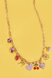 MULTI CHARM BOW CHERRY HEART NECKLACE | 80N1190