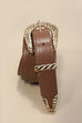 CLASSIC WESTERN CARVED BUCKLE FAUX LEATHER BELT | 40BT647