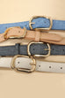 MODERN RECTANGLE BUCKLE FAUX LEATHER BELT | 40BT648