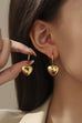 18K STAINLESS STEEL TARNISH FREE HEART EARRINGS | 40E332