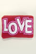 VALENTINE LOVE LETTER SEED BEADED COIN PURSE | 91CP905