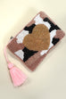 VALENTINE HEART GOLD TASSEL SEED BEADED COIN PURSE | 91CP907