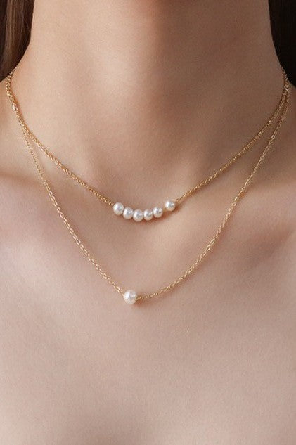 18K STAINLESS STEEL TARNISH FREE PEARL NECKLACE | 40NK381