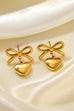 18K STAINLESS STEEL TARNISH FREE HEART EARRINGS | 40E339