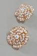 BLOOMING FLOWER PEARL TITANIUM POST STUD EARRINGS | 80E5788