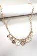 CHARM NECKLACE-CROSS RHINESTONE FLOWER BEE DISC | 80N1204