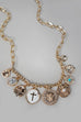 CHARM NECKLACE-CROSS RHINESTONE FLOWER BEE DISC | 80N1204