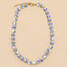Blue Ceramic Floral Bead & Baroque Pearl Necklace | 40NK9806
