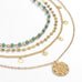 MULTI LAYER DISC BEAD CIRCLE CHARM NECKLACE | 40NK401