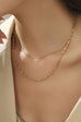 18K STAINLESS STEEL TARNISH FREE LAYERED NECKLACE | 40NK405