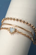 BAR HEART BALL CHAIN MULTI LAYERED BRACELET | 80B265