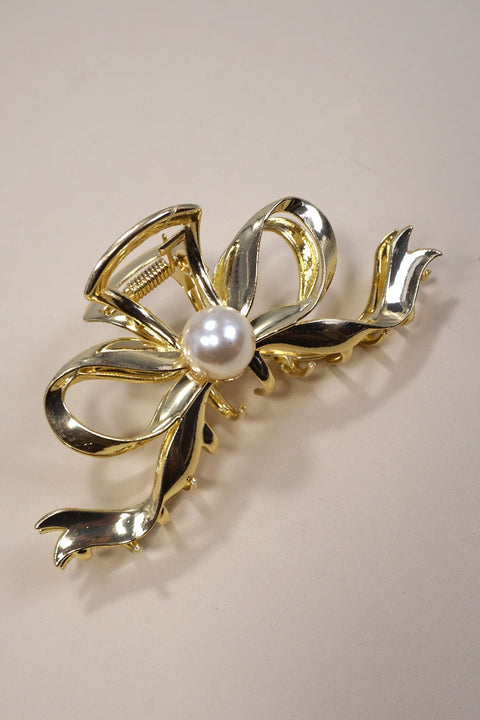 XTRA LARGE BOW PEARL STUDDED HAIR CLAW CLIPS | 40H874