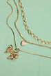 MULTI LAYERED BOW HEART NECKLACE | 80N1274