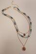 MULTI LAYERED BEADED CLOVER CHARM NECKLACE | 80N1245