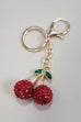 RHINESTONE CHERRY DROP KEYCHAIN BAG CHARM | 40KC127