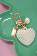 PUFFY PEARL HEART KEYCHAIN BAG CHARM | 40KC131