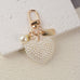 PUFFY PEARL HEART KEYCHAIN BAG CHARM | 40KC131